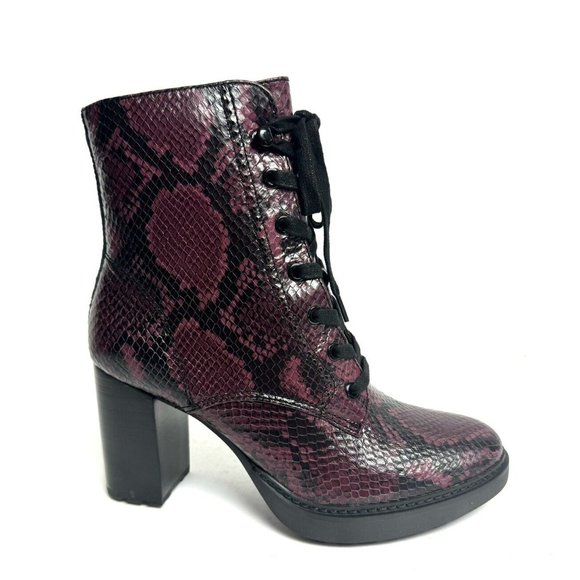 Naturalizer Womens Callie Boot Burgundy Snake Size 9.5 M - Picture 1 of 7